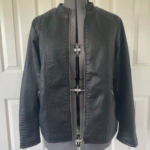 Torrid Black Faux Leather Moto Jacket w/ Full Front Zipper Size 2